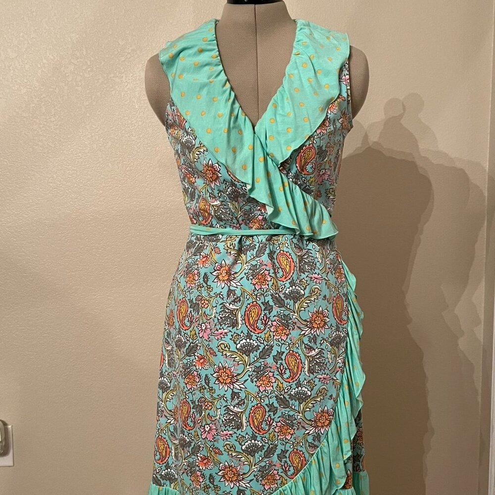 NWT Matilda Jane Wrapped In Sunshine Green Floral Wrap Dress